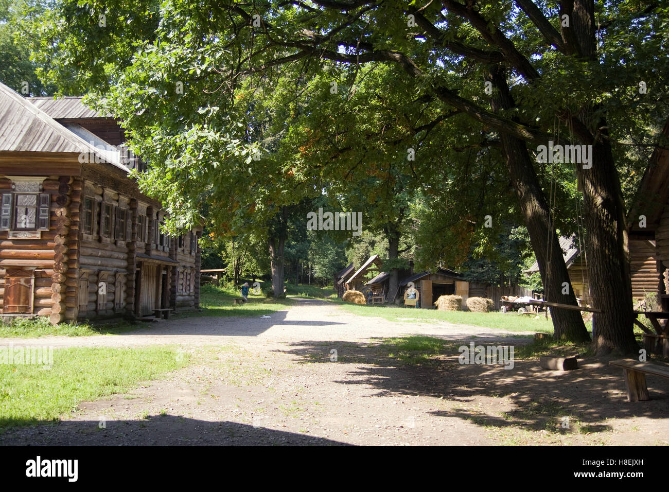 ancient wooden houses in russia Stock Photo - Alamy