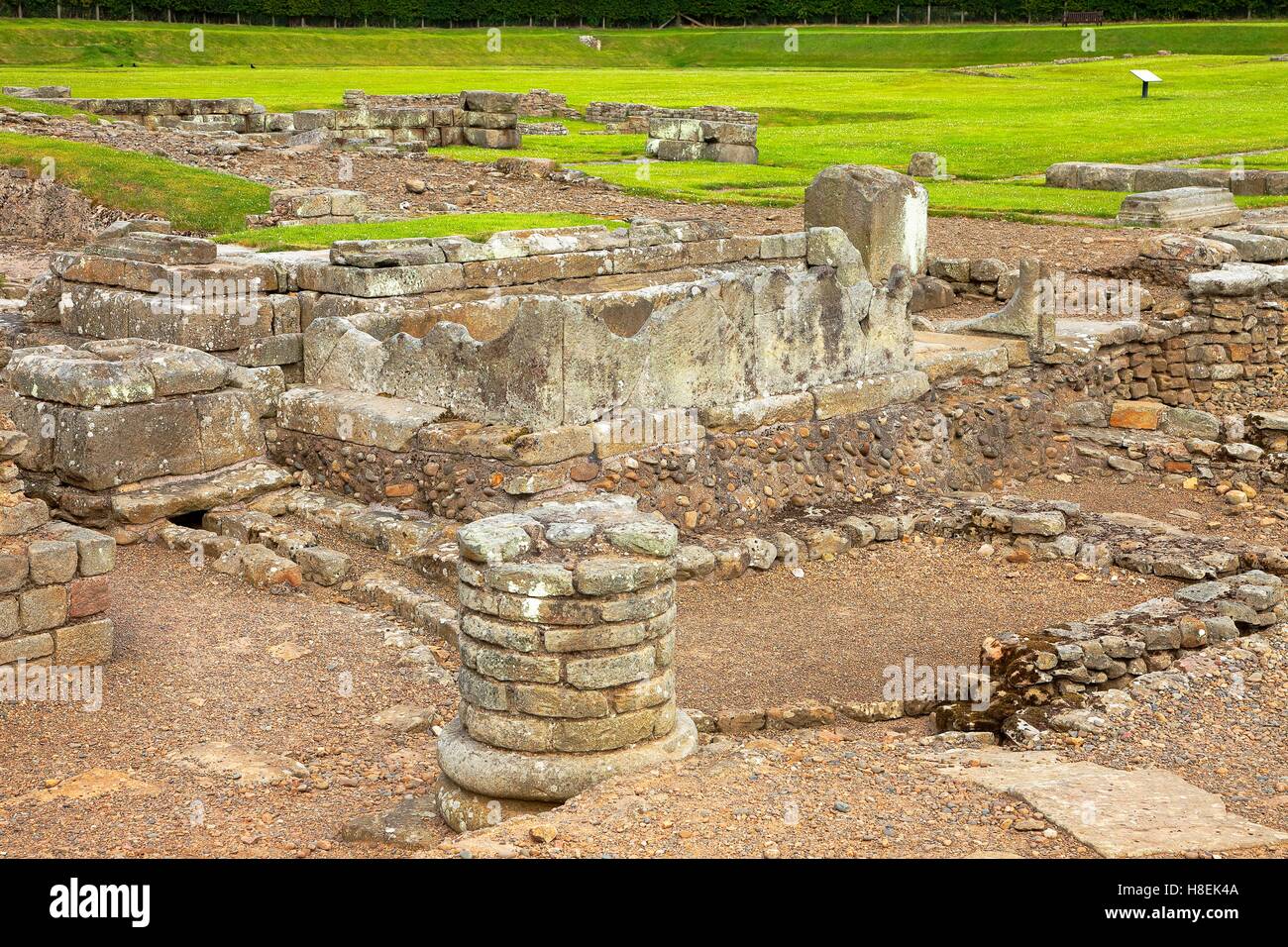 Ruins at Coria, Corbridge Roman Town and Fort. Corbridge, Northumberland, England, United Kingdom, Europe. Stock Photo