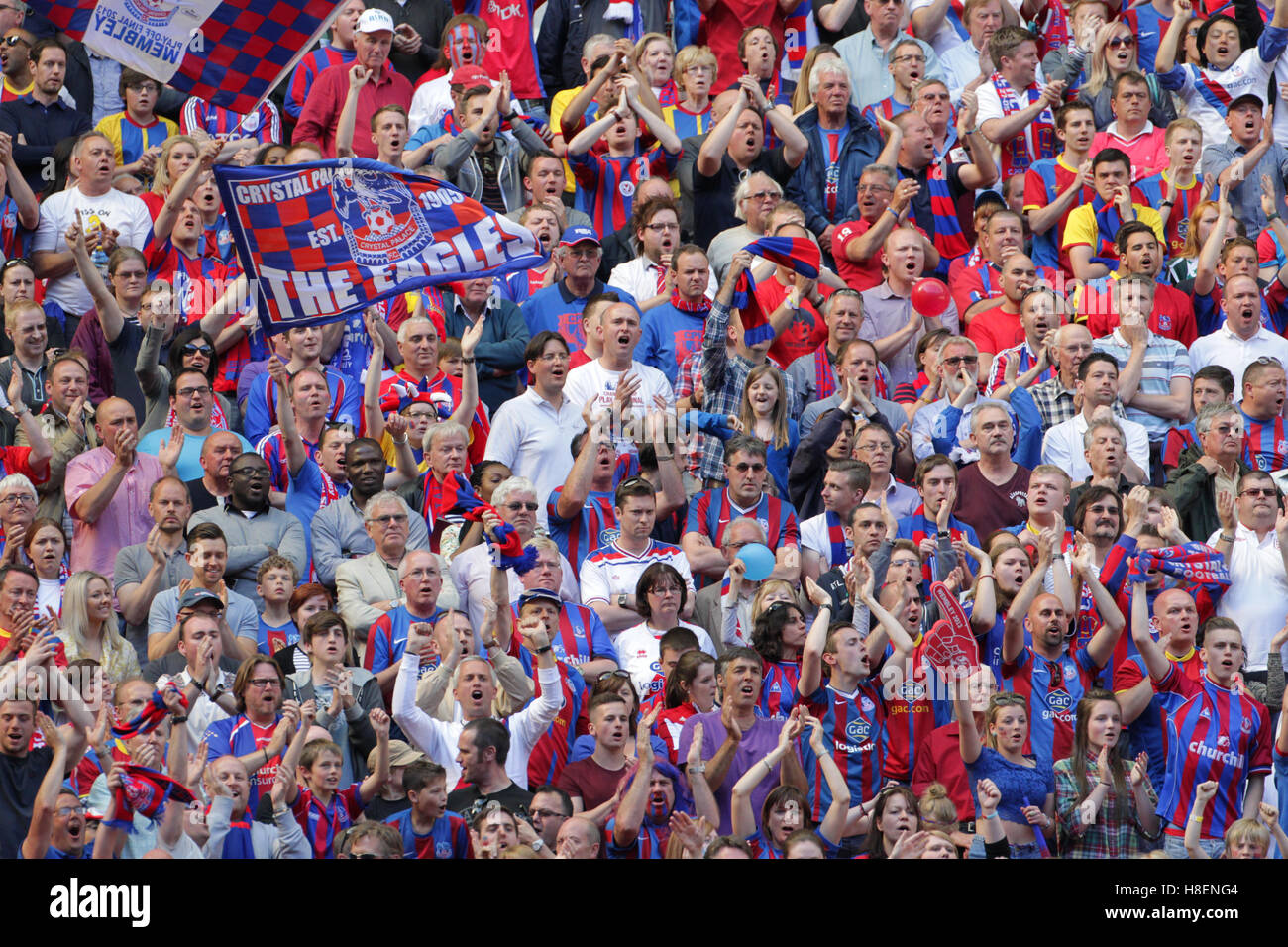 Crystal Palace Football fans seen at Wembley Stadium. EDITORIAL USE ...
