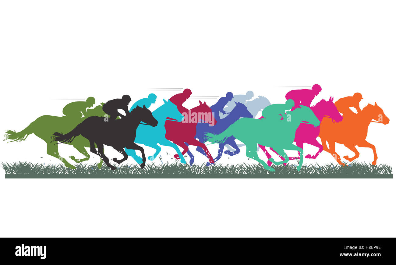 Thoroughbred Racing, jockey, galloping, Stock Photo