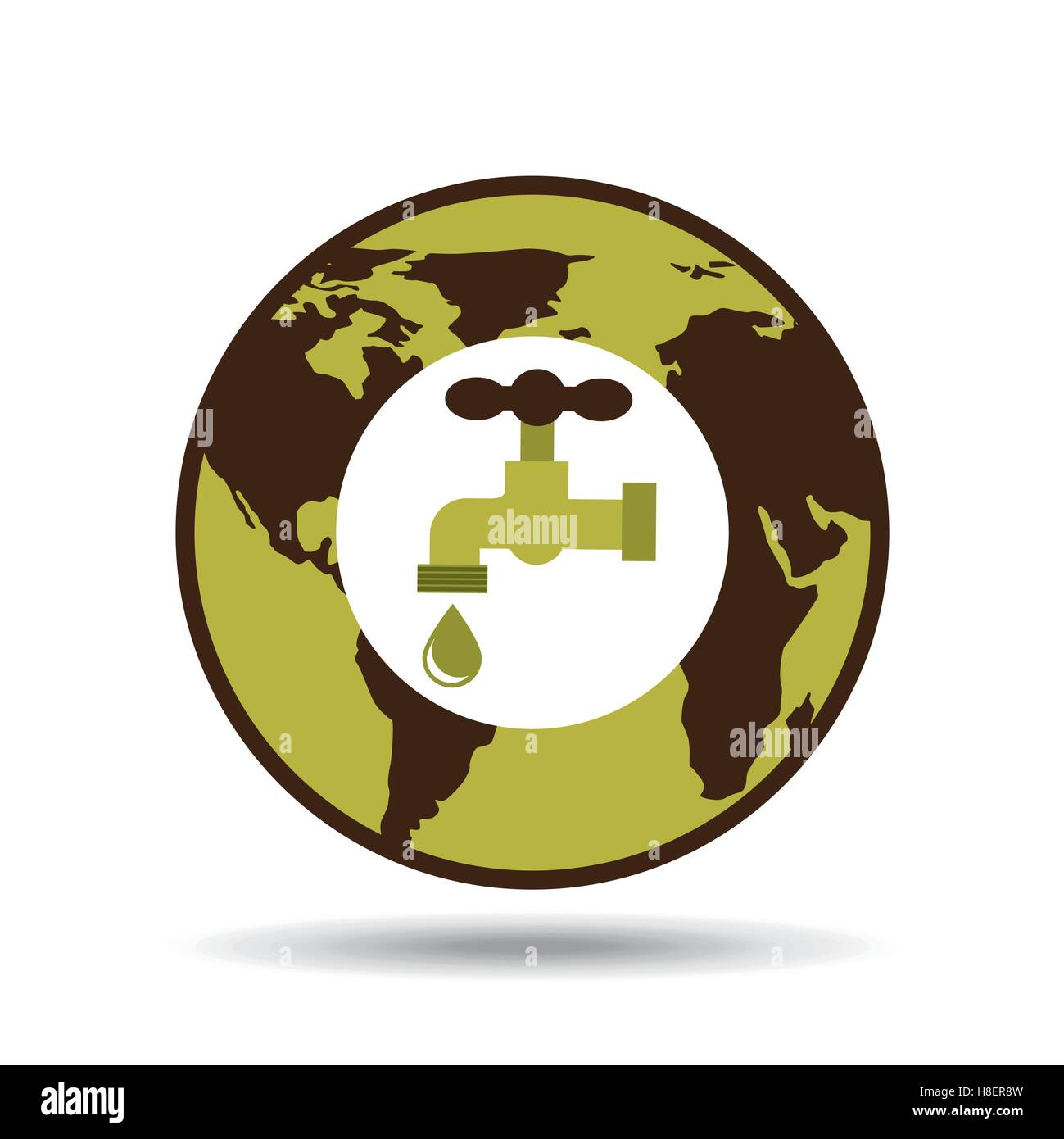 map earth environment ecological green tap water vector illustration