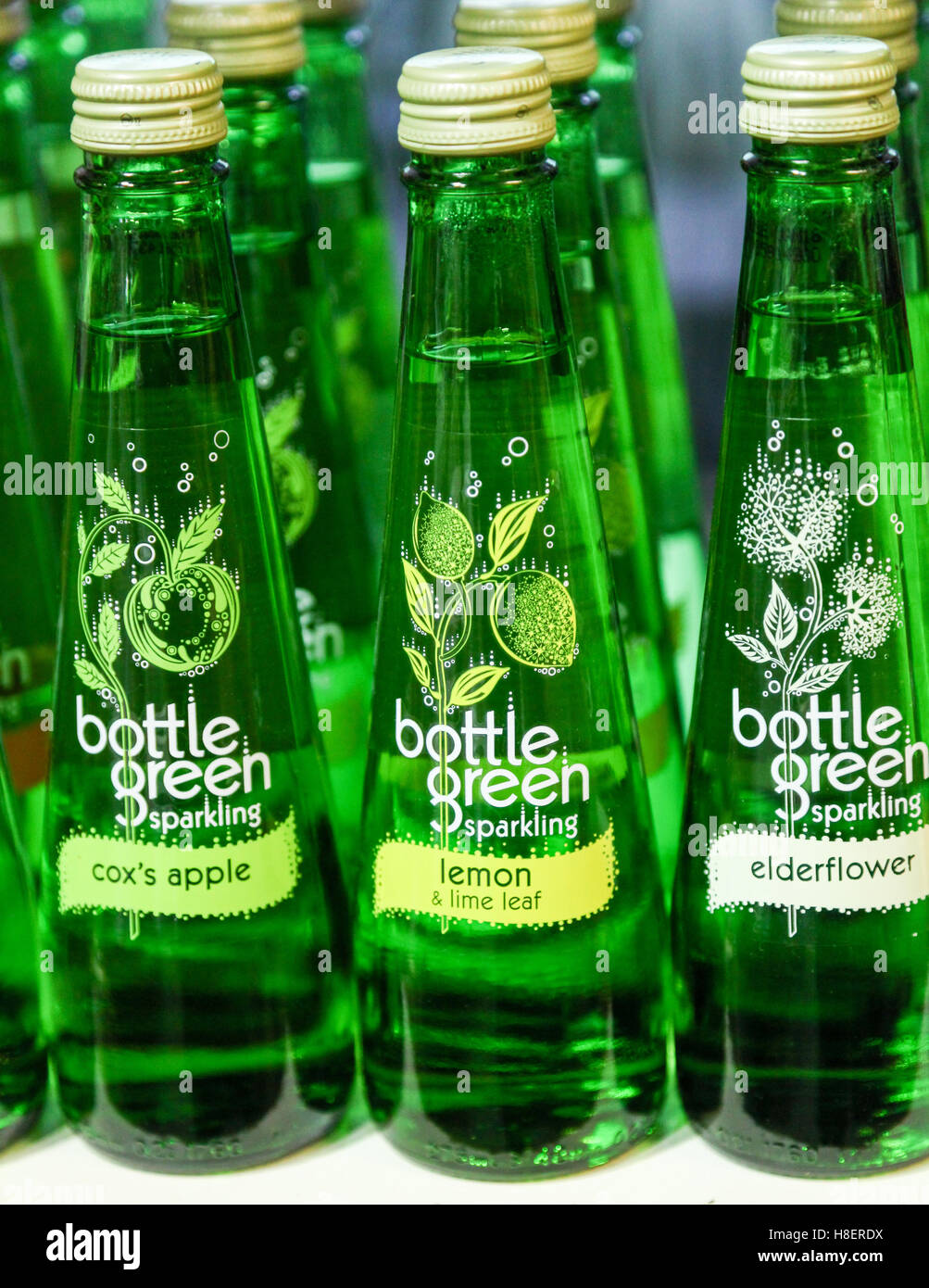 Bottles of 'Bottle Green' Nonalcoholic cordials and pressés made from