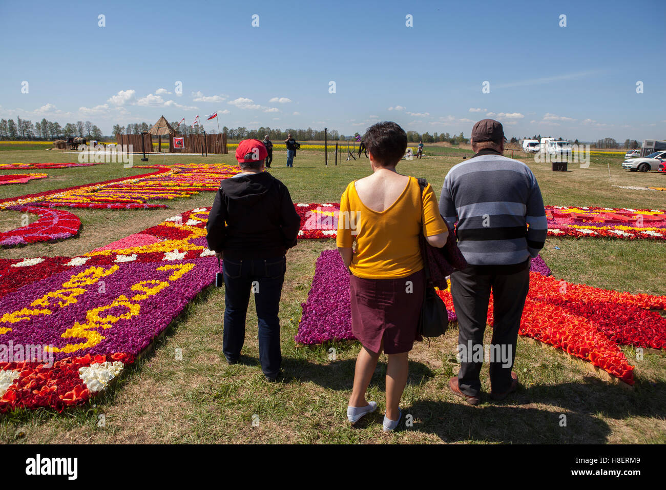 Visitors to Polish Flower Festival Stock Photo