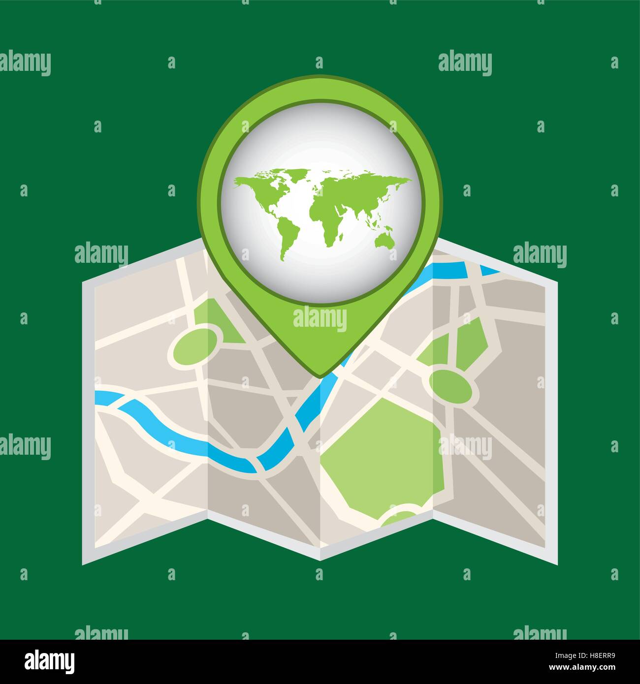 map pin green world icon vector illustration eps 10 Stock Vector Image ...