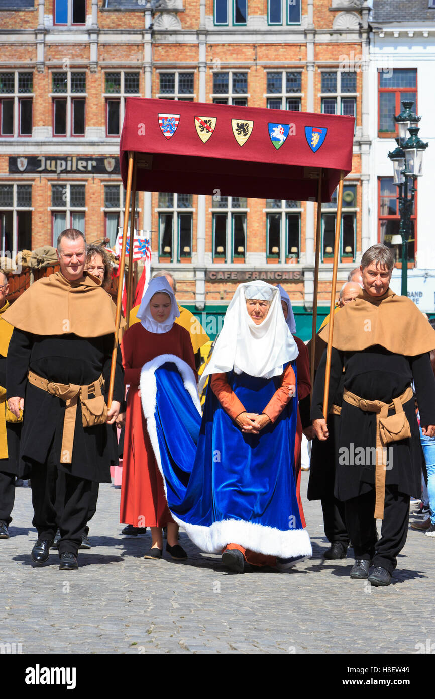 The Bruges' Promise Procession (a medieval Catholic parade held every year since 1304) in Bruges, Belgium Stock Photo