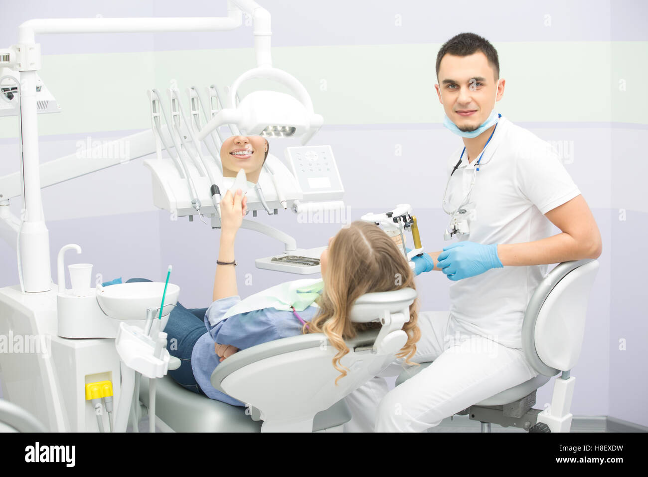 Dentist and patient Stock Photo