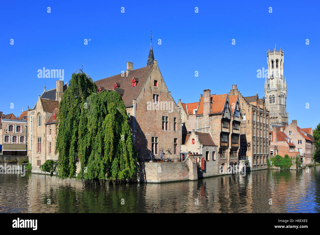 The Groenerei Canal in Bruges, Belgium Stock Photo