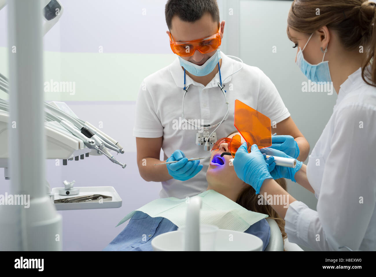 Girl in dentistry Stock Photo Alamy