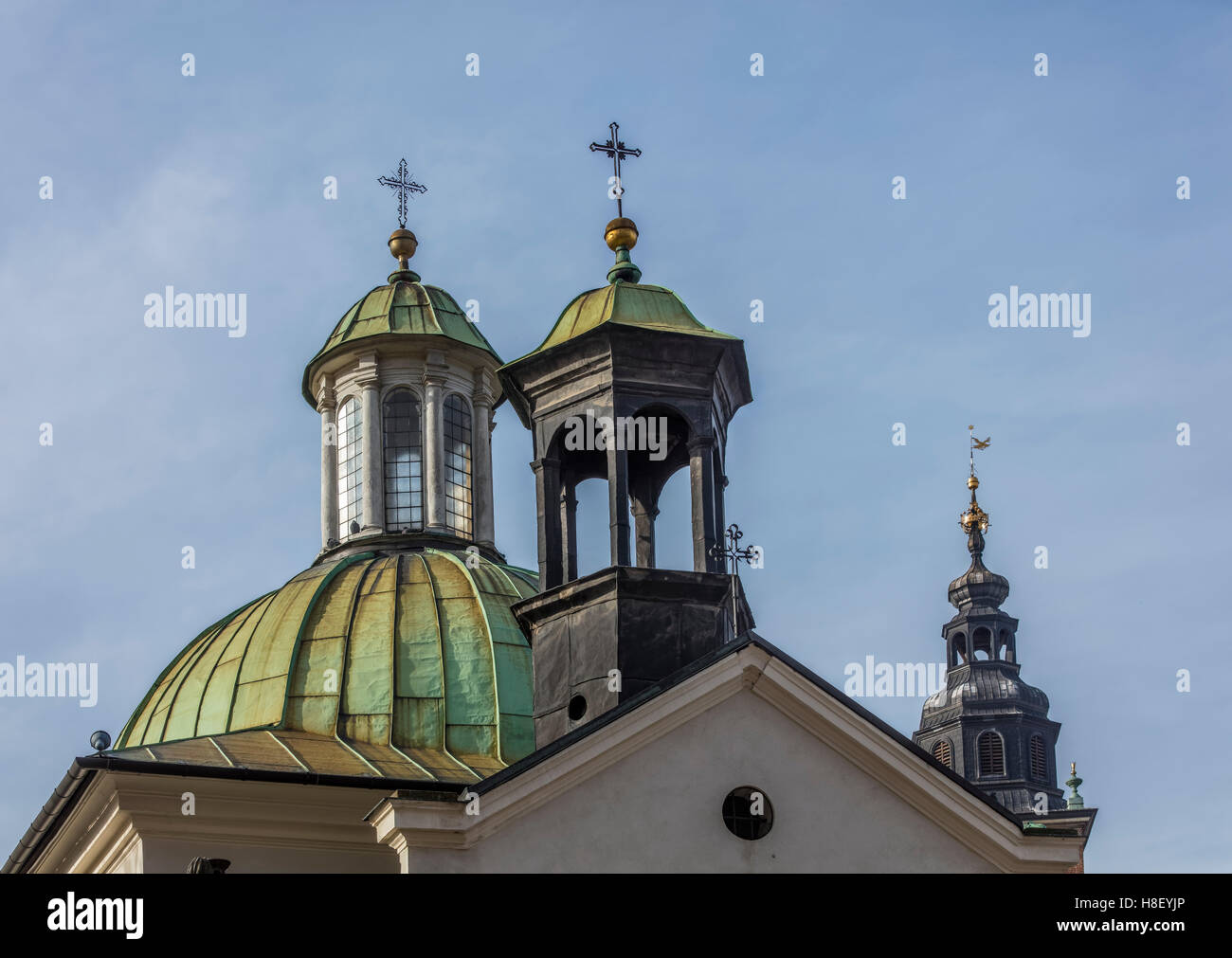 Roof and dome of the oldest church in Krakow the Church of St Adalbert
