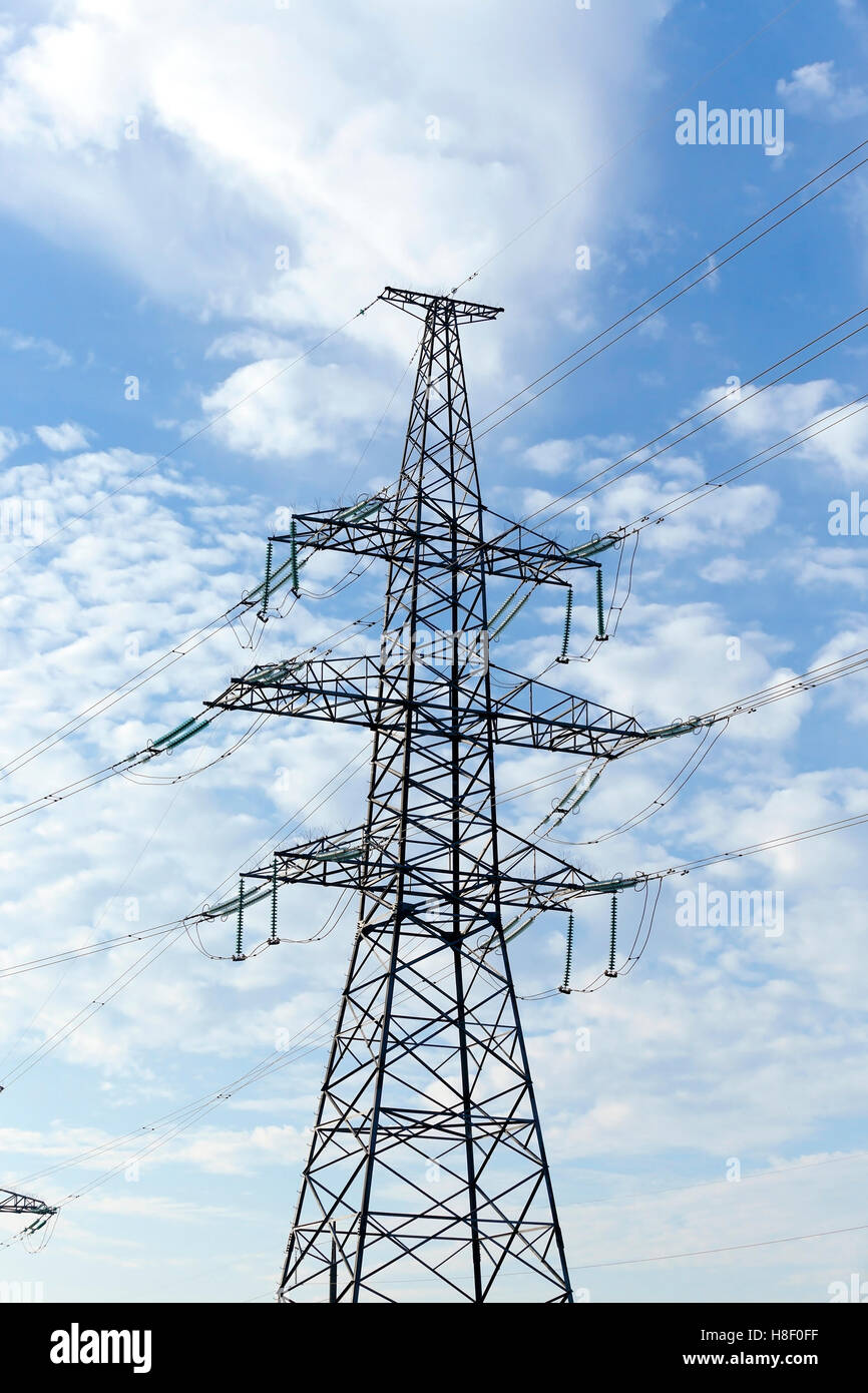 electricity transmission system Stock Photo Alamy