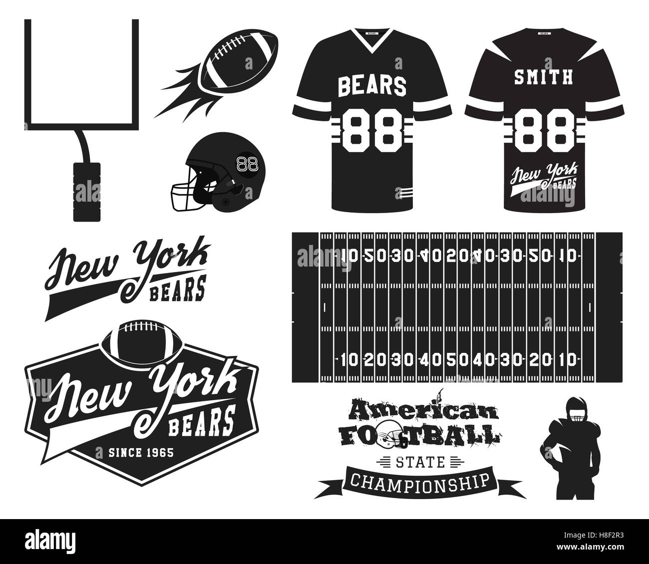 american football jersey font