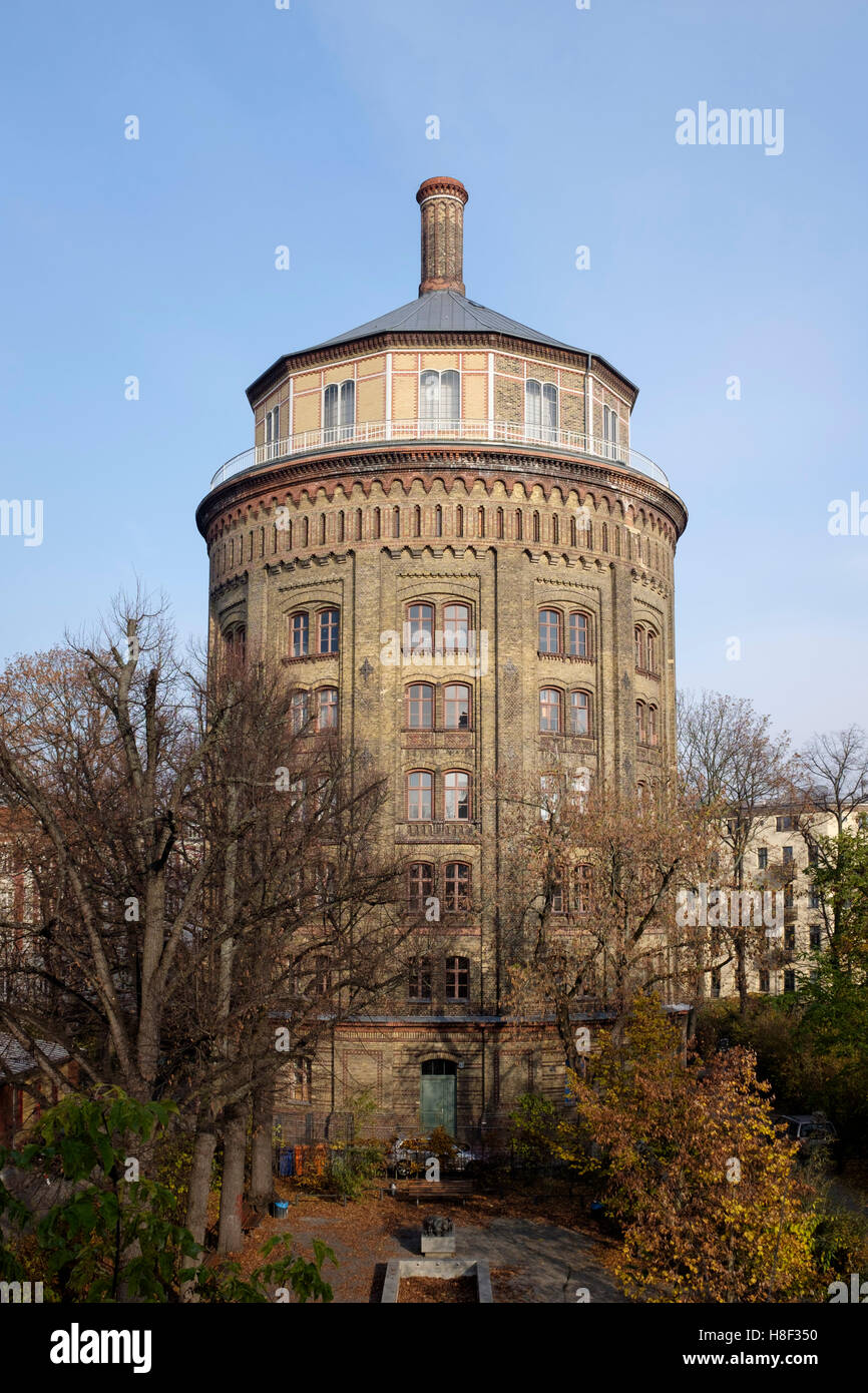 External view of historic water tower , Wasserturm, at Prenzlauer Berg in Berlin, Germany Stock Photo