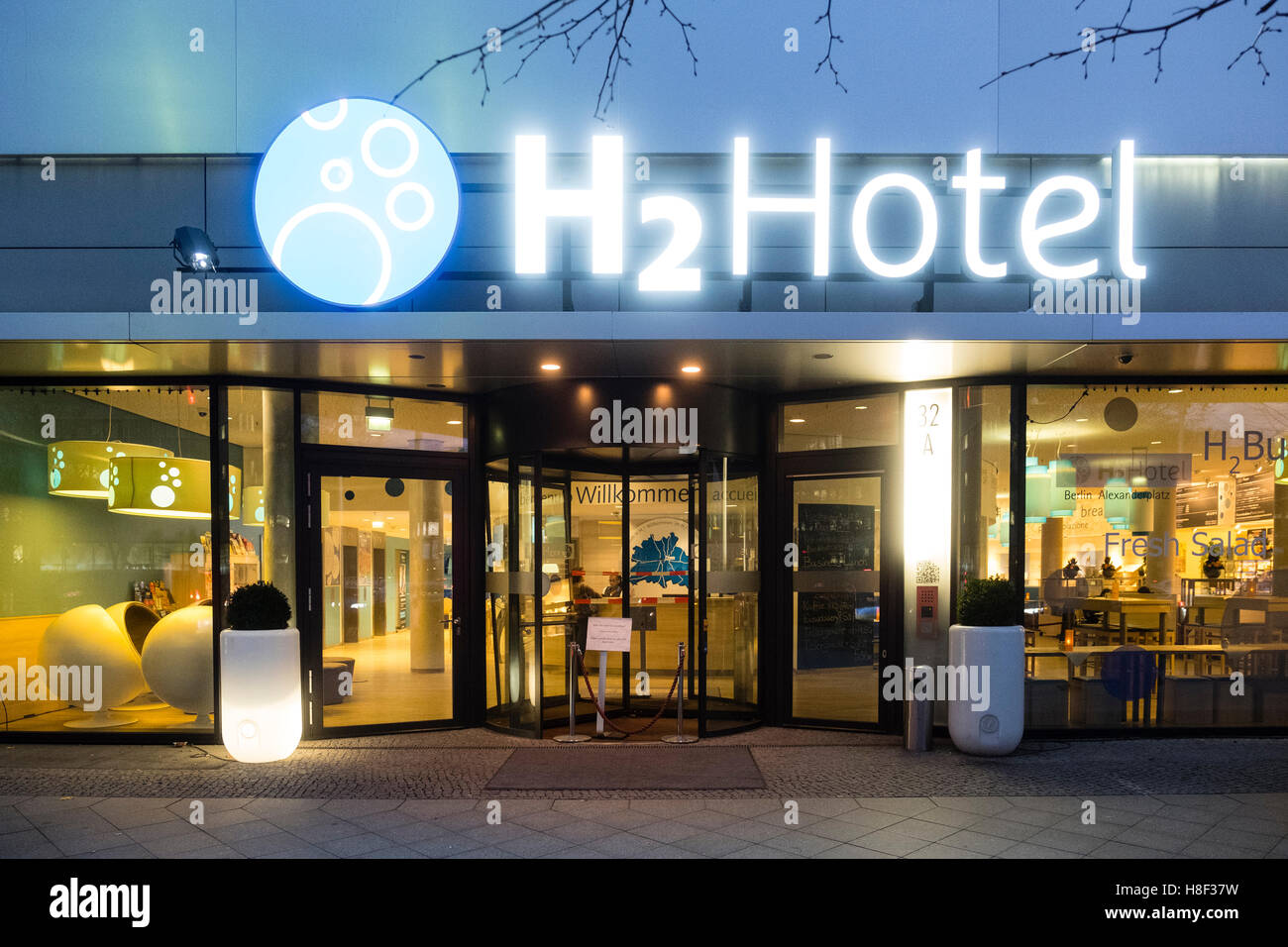 Exterior of budget H2Hotel at Alexanderplatz in Berlin Germany Stock Photo