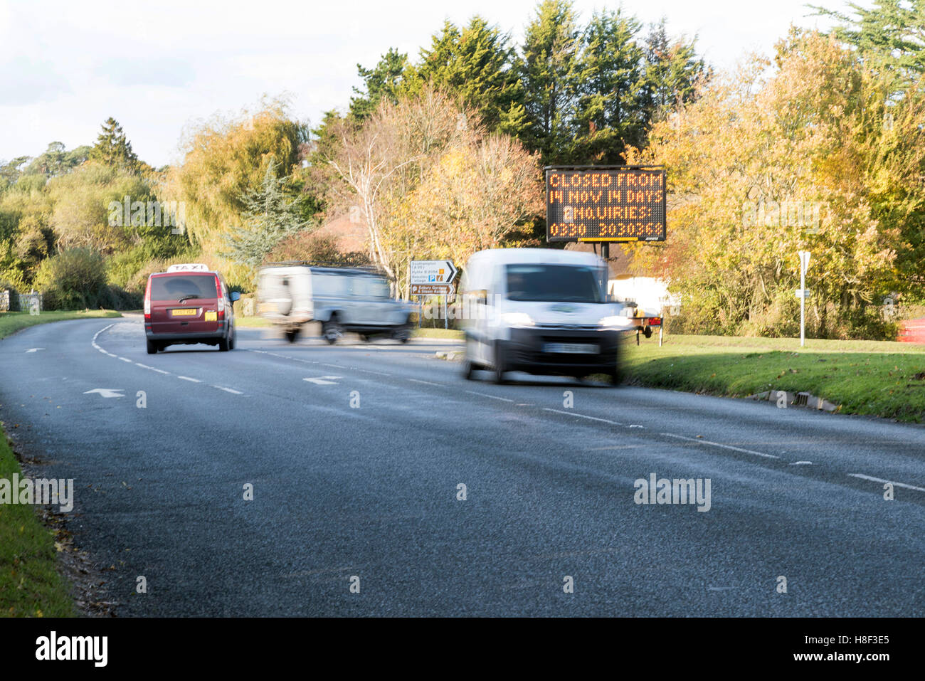 Portable LED Road Sign 2016 Stock Photo - Alamy