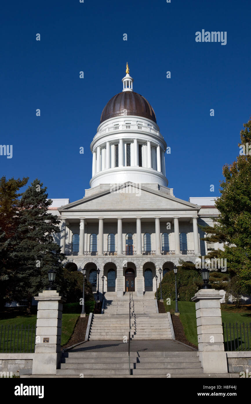 Maine State House Capitol building is located in Augusta, ME, USA. Stock Photo