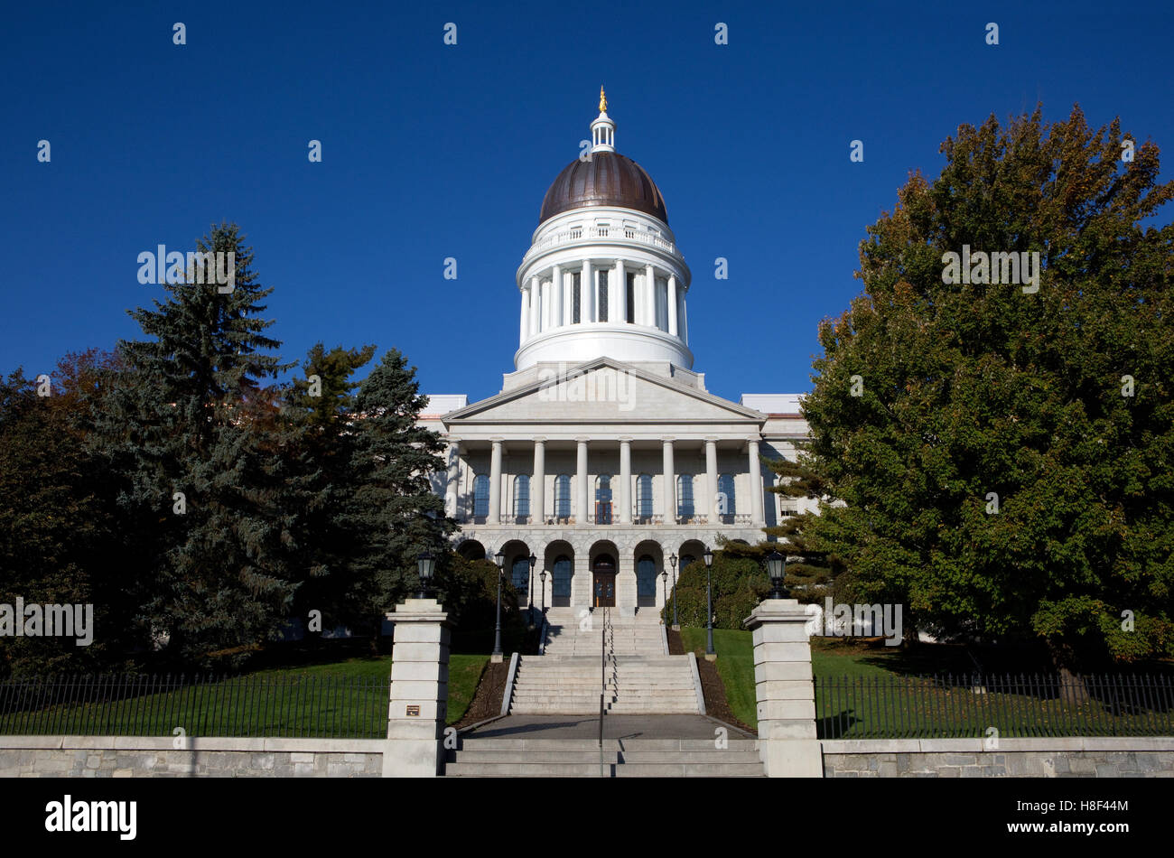 Maine Statehouse capitol building is located in Augusta, ME, USA. Stock Photo