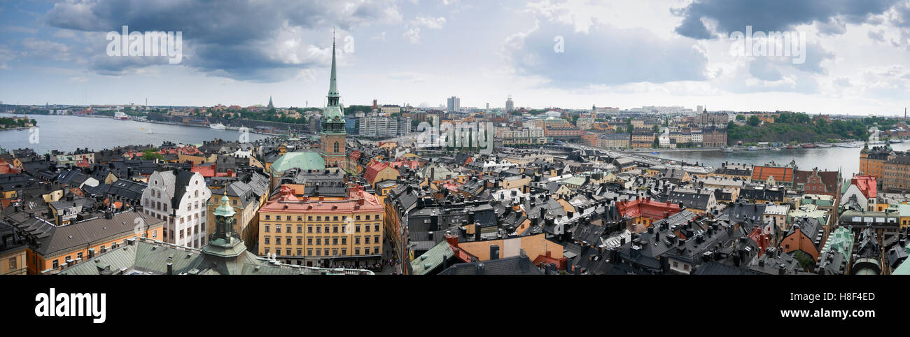 Aerial view of Stockholm City Center, Sweden. Stock Photo