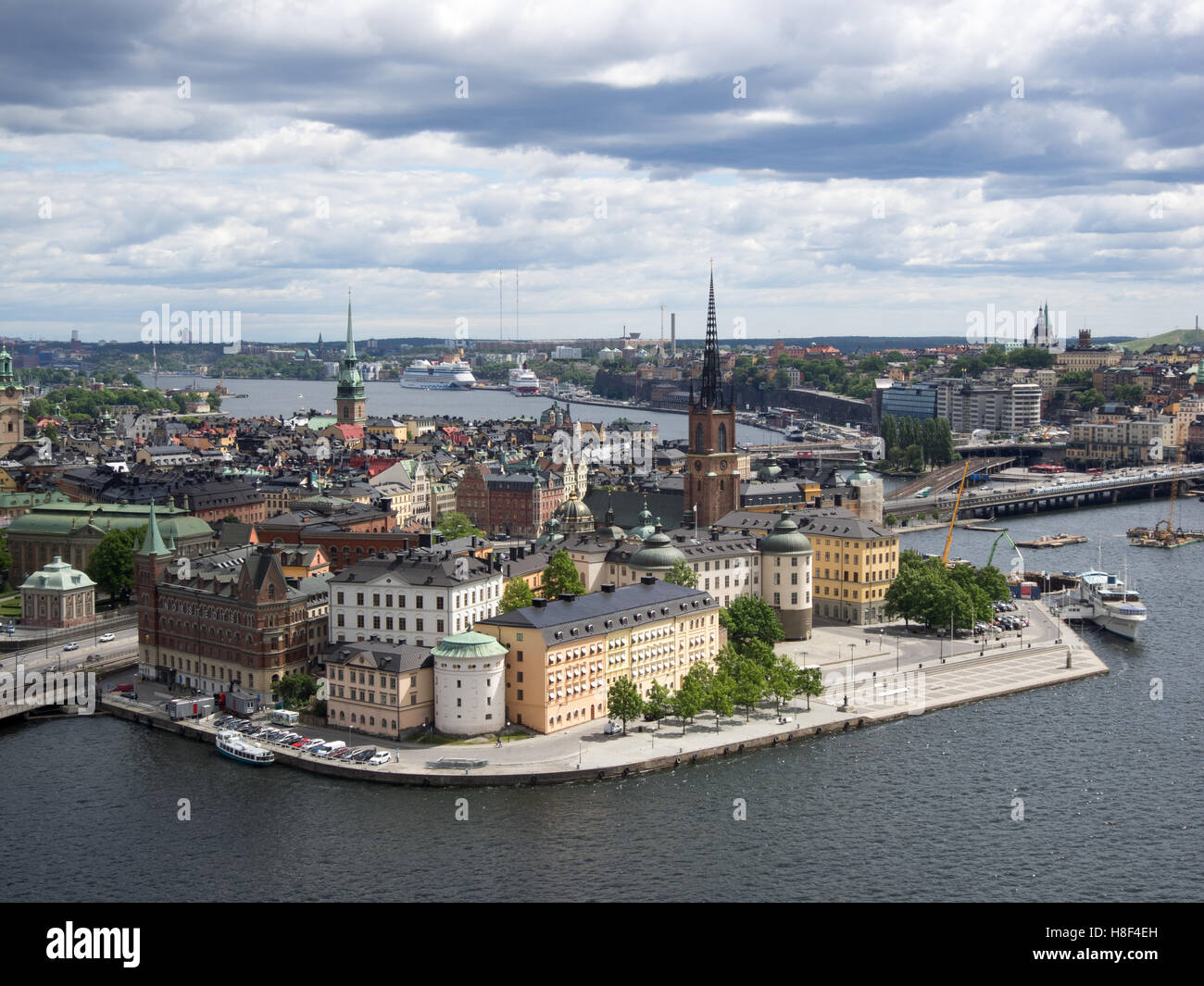 Aerial view of Stockholm City Center, Sweden. Stock Photo