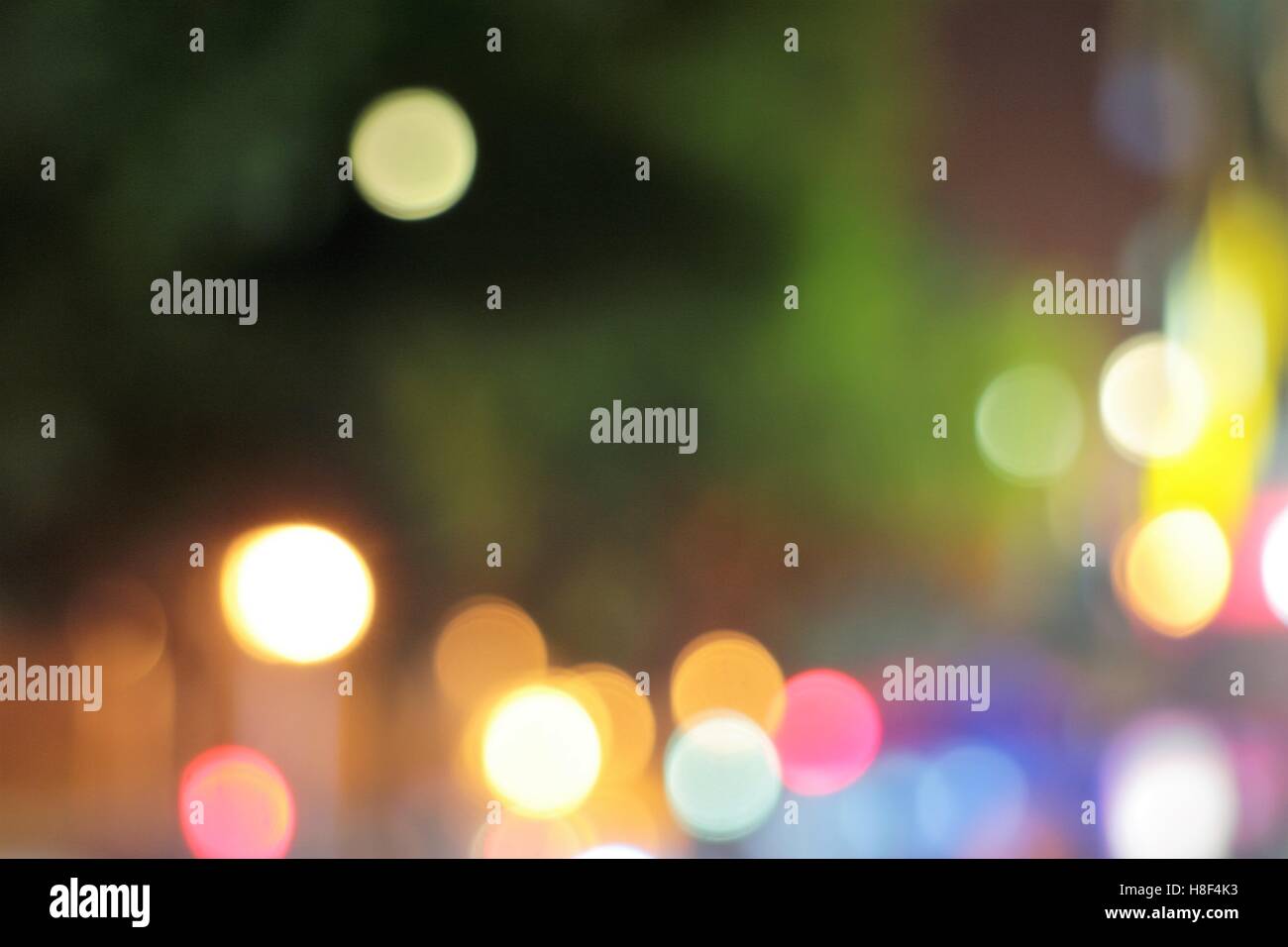 Defocused night lights on street Stock Photo - Alamy