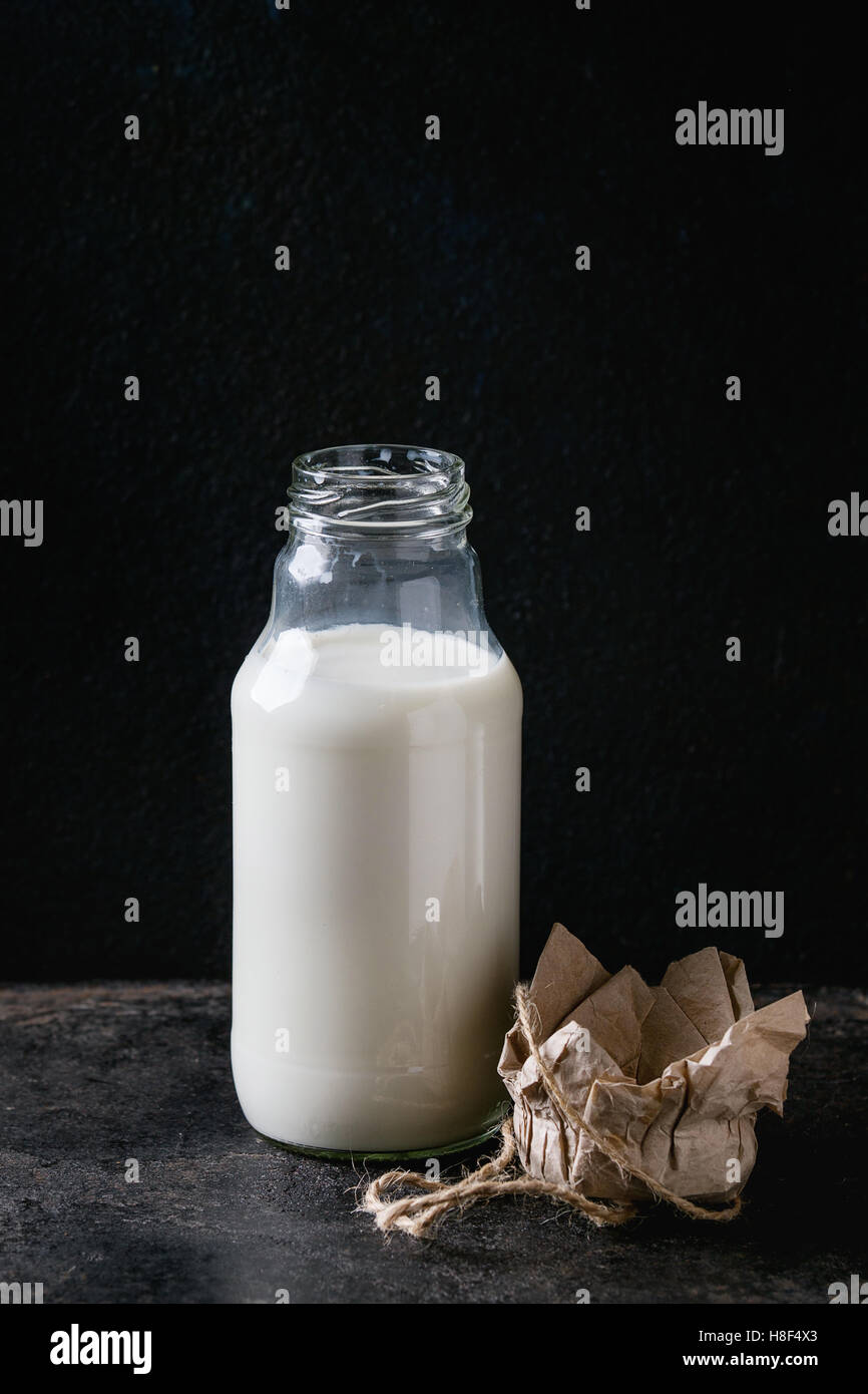 Glass bottle of milk Stock Photo Alamy