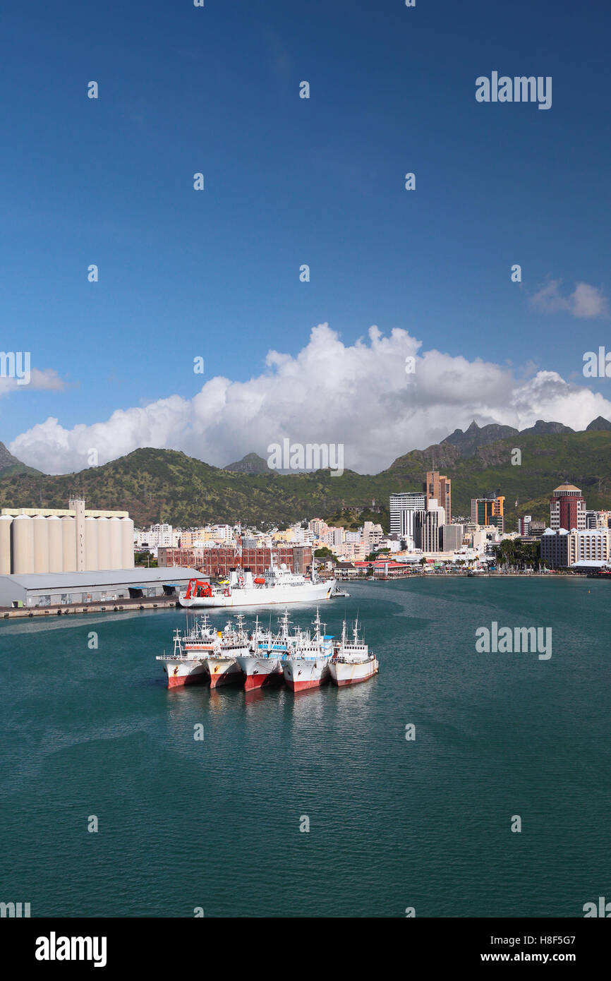 Mauritius, Port Louis, seaport water area Stock Photo