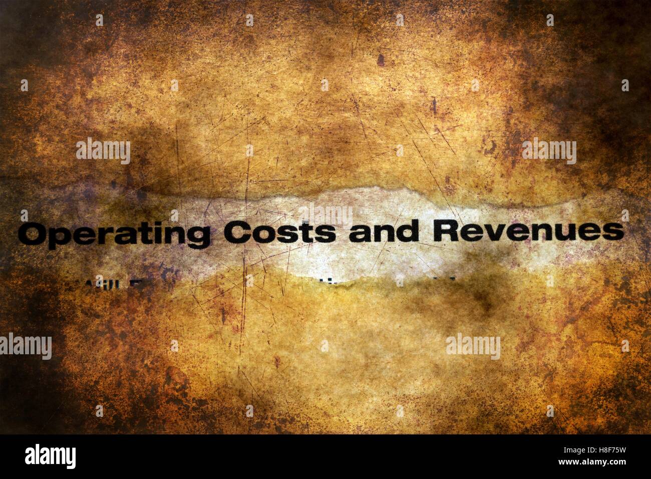 Operating costs and revenues grunge concept Stock Photo