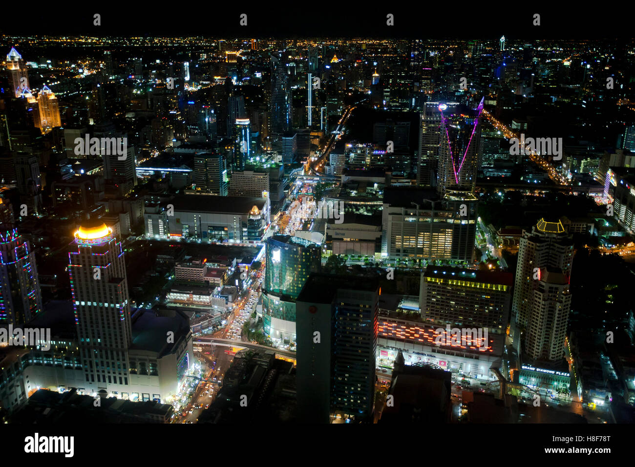Bangkok skyline at night, Bangkok, Thailand Stock Photo - Alamy