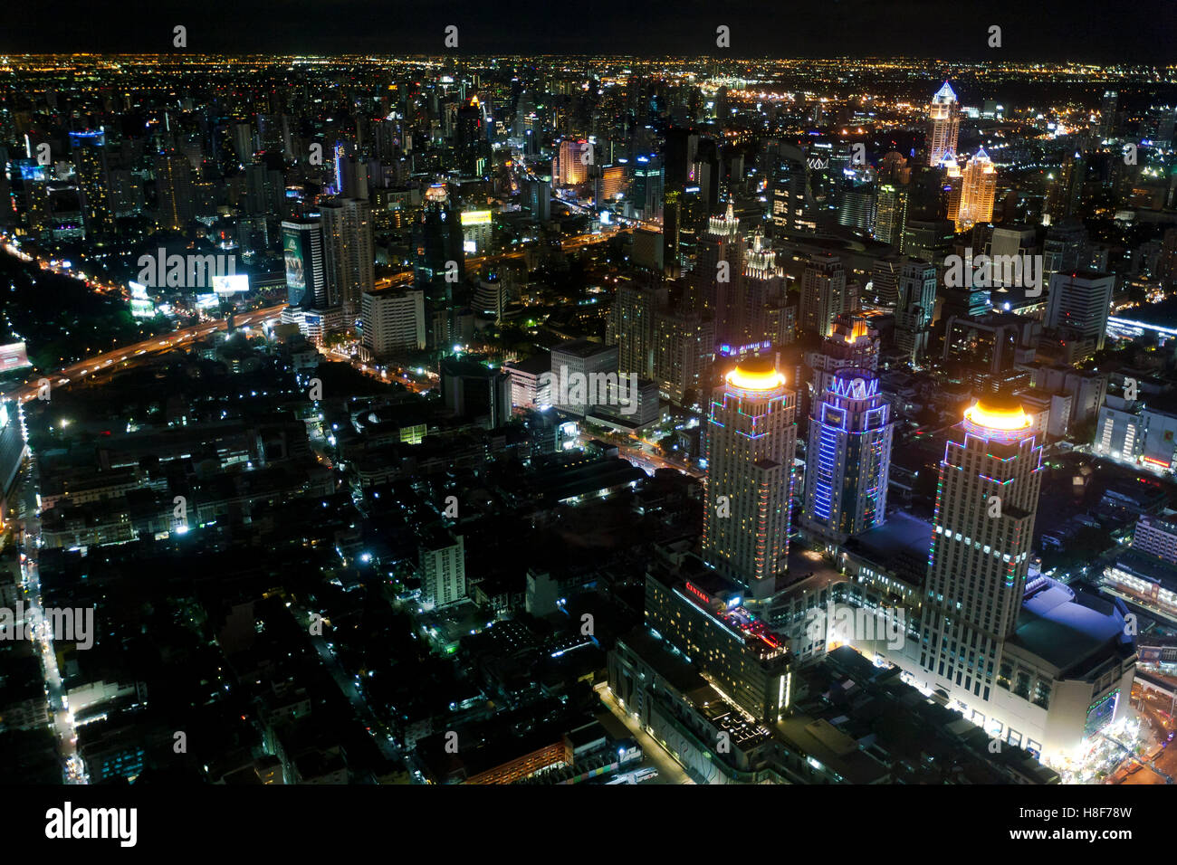 Bangkok skyline at night, Bangkok, Thailand Stock Photo - Alamy