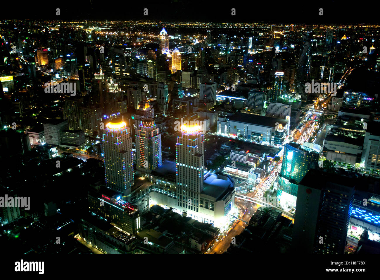 Bangkok skyline at night, Bangkok, Thailand Stock Photo - Alamy