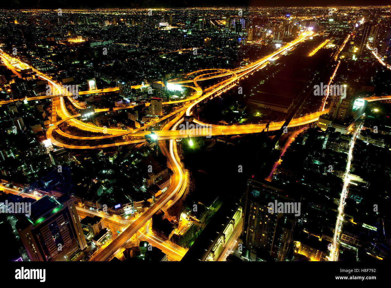 Bangkok skyline at night, Bangkok, Thailand Stock Photo - Alamy