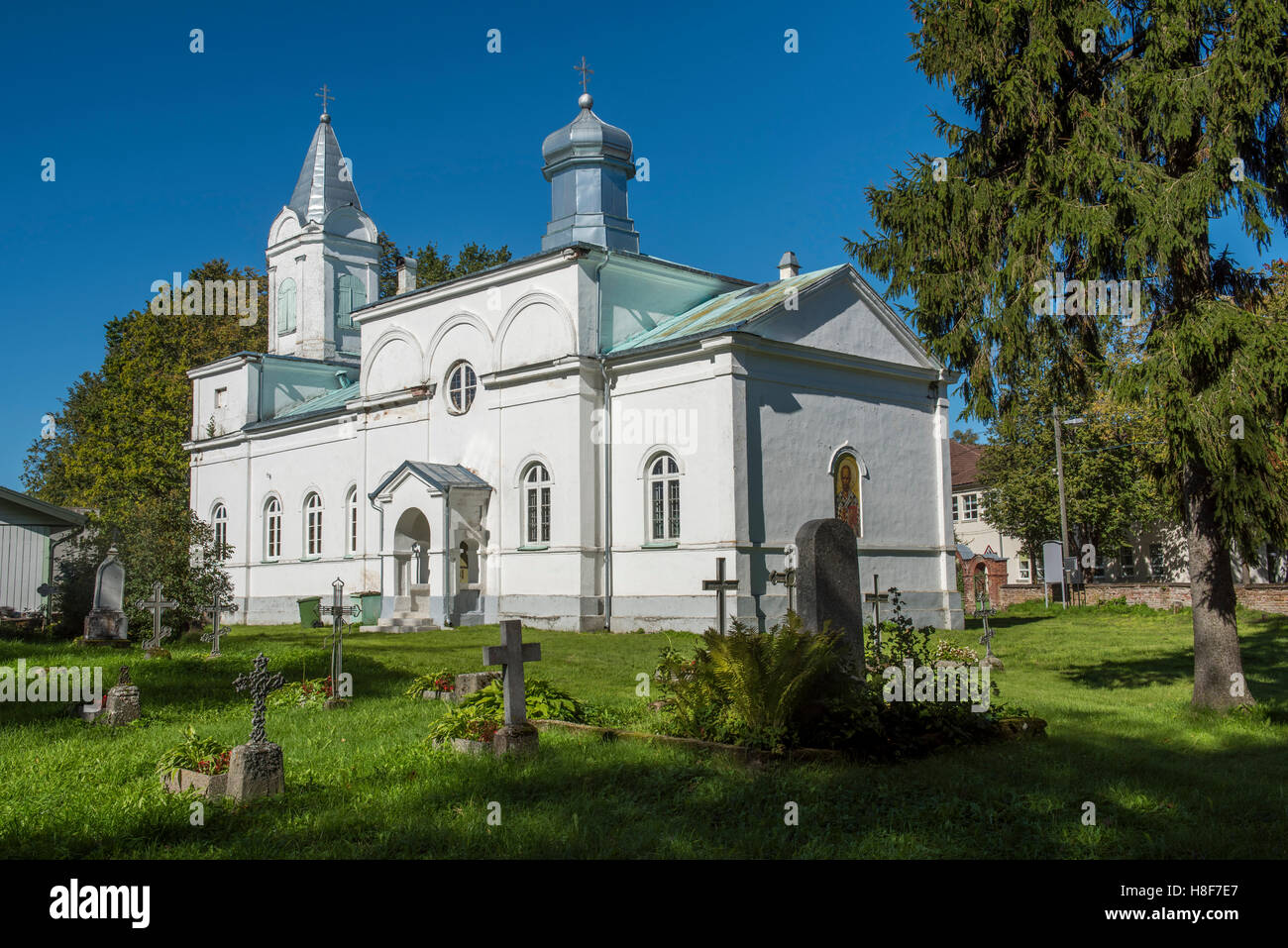 Orthodox church, 1864, Mustvee, Lake Peipus, Estonia Stock Photo