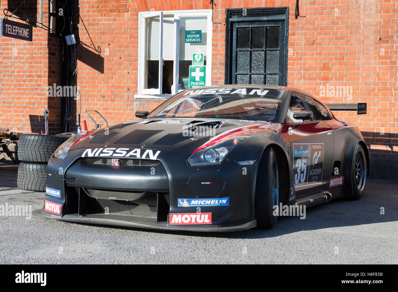 Nissan GTR motorsport car at Brooklands, Weybridge, Surrey, England Stock Photo