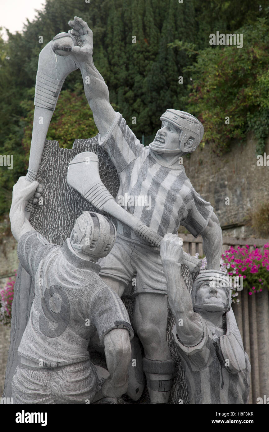 Hurling Statue by Wrafter, Kilkenny, Ireland Stock Photo