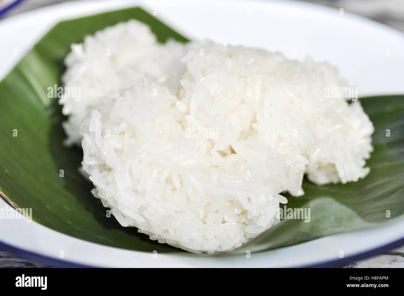 Sticky rice or Thai sticky rice dish Stock Photo