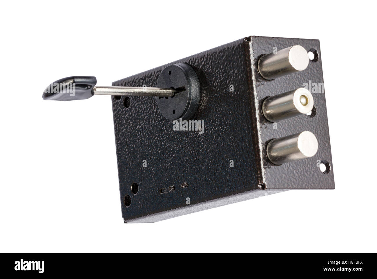The door lock with keys isolated on white background Stock Photo - Alamy