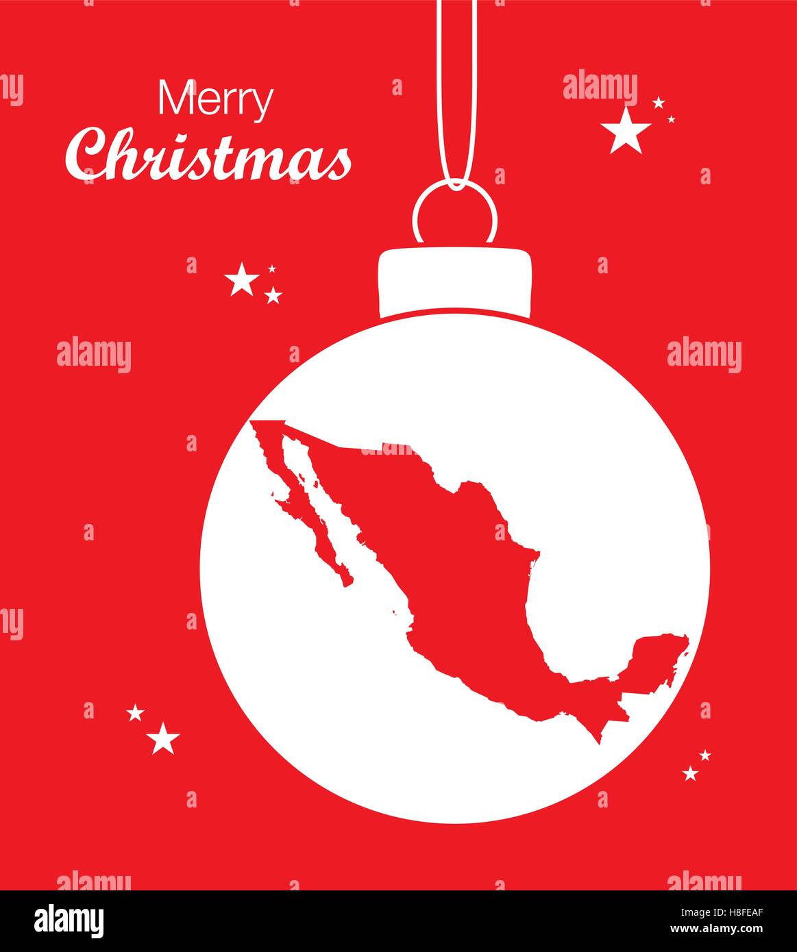 Merry Christmas Map Mexico Stock Vector