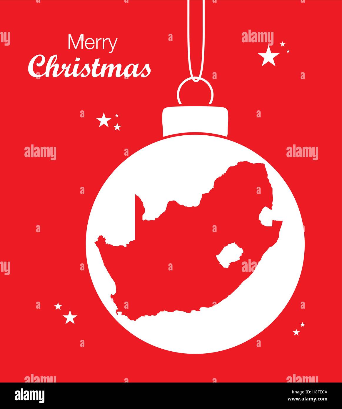 Merry Christmas Map South Africa Stock Vector Image & Art Alamy