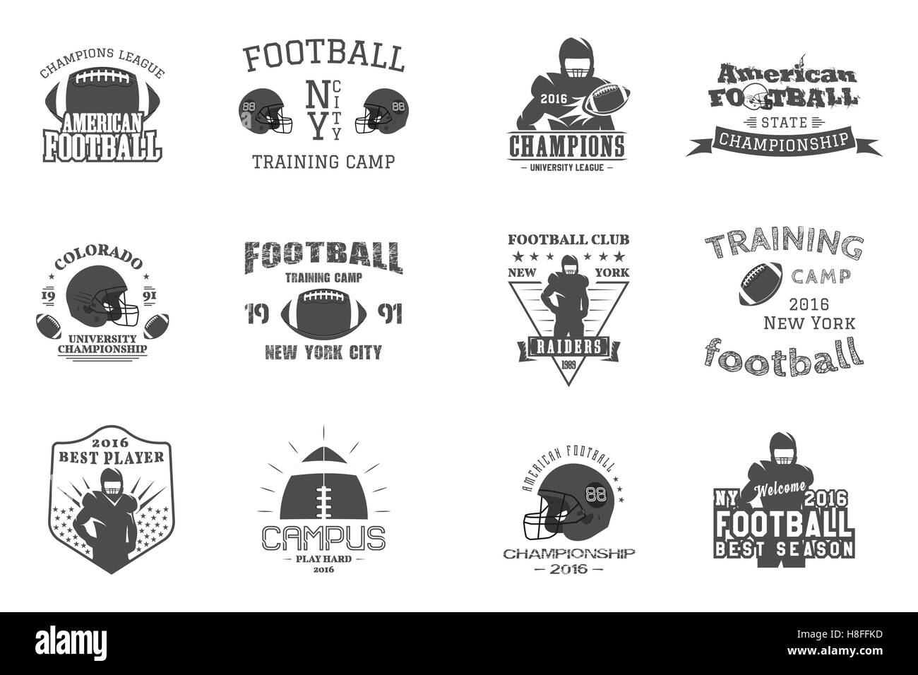College rugby and american football team, campus, college badges logos ...