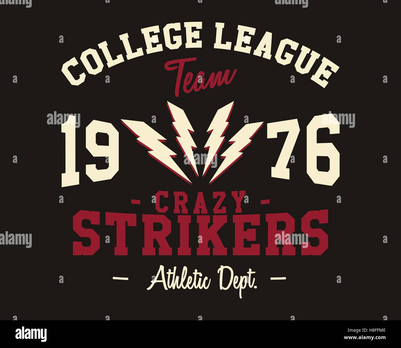 American football college league badge, logo, label, insignia in retro ...