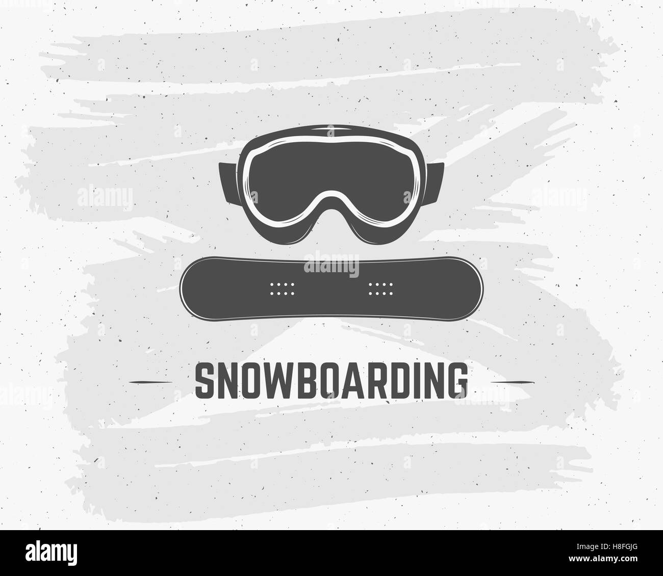 Snowboarding extreme logo and label template. Winter snowboard sport store badge. Emblem and icon. Mountain Adventure insignia, symbol and element. Vector vintage monochrome style. Retro design. Stock Vector