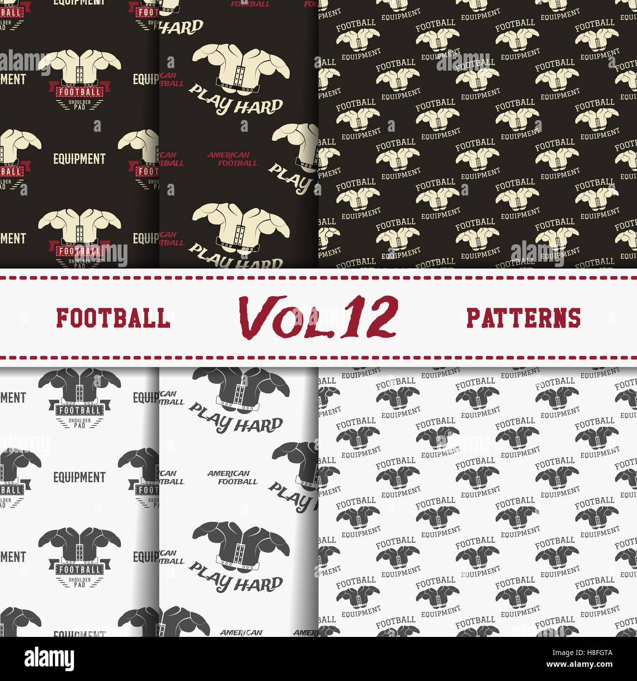 Set of american football patterns. Usa sports seamless background ...