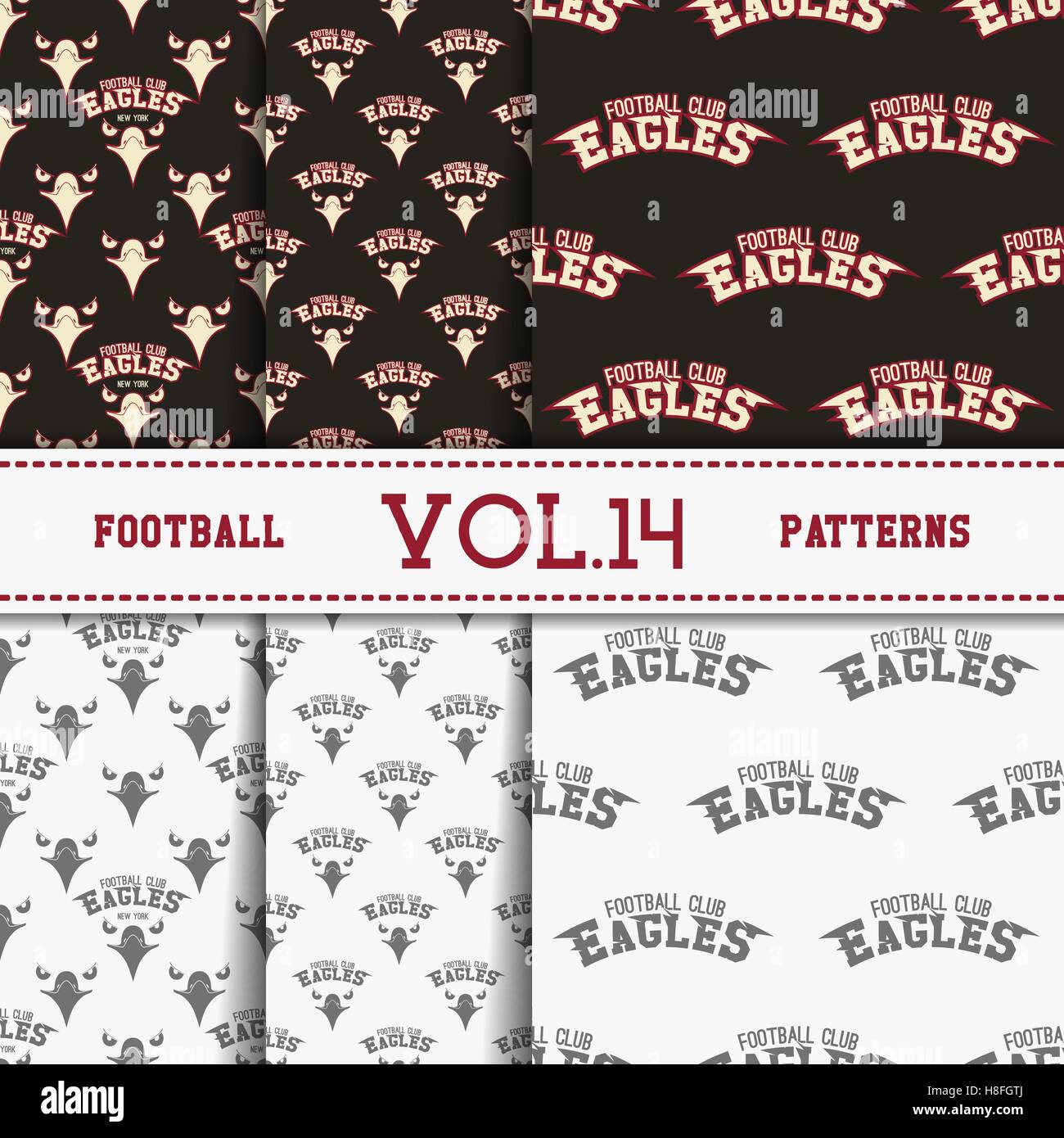 Set of american football patterns. Usa sports seamless background