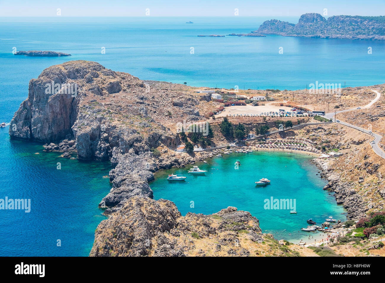 St Paul Bay. Lindos, Rhodes, Greece Stock Photo Alamy