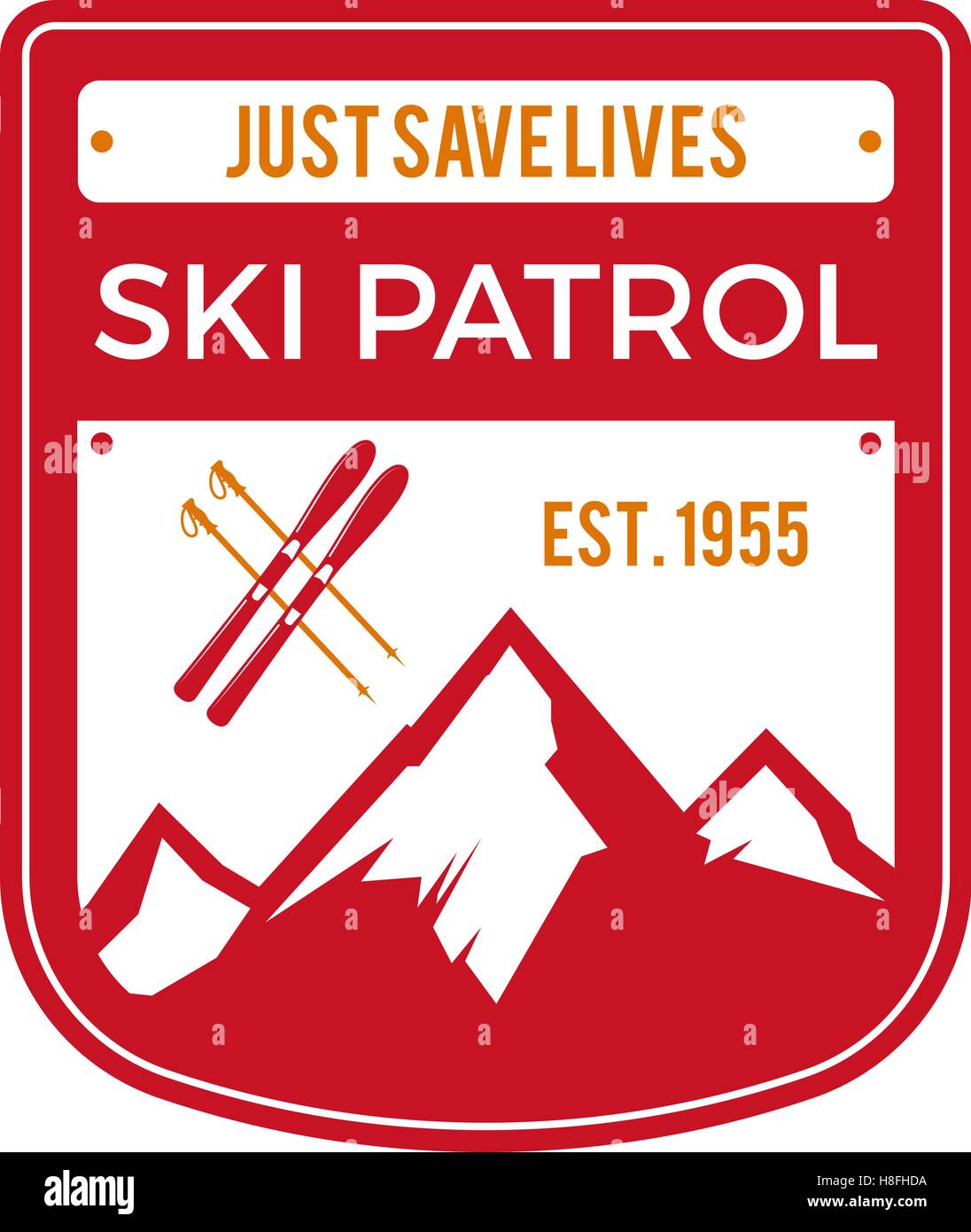 Ski Patrol Label. Vintage Mountain winter sports explorer badge ...