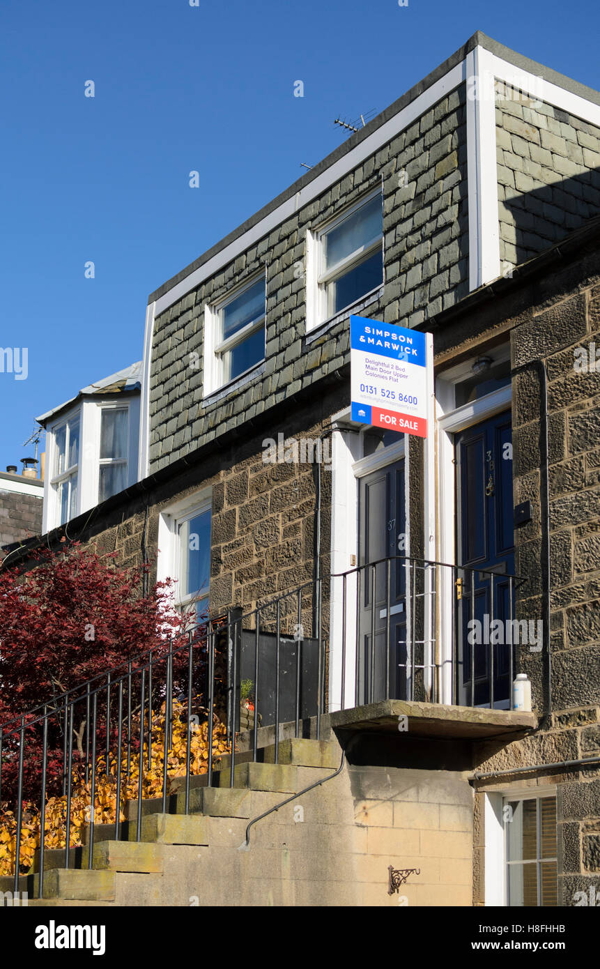 Property for sale in the Stockbridge Colonies, Edinburgh Stock Photo