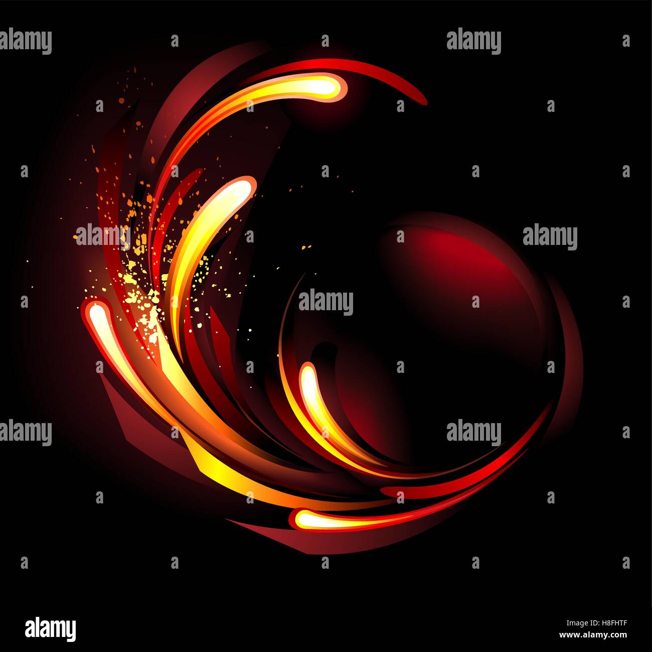 fire abstract pattern on a black background Stock Vector Image & Art ...