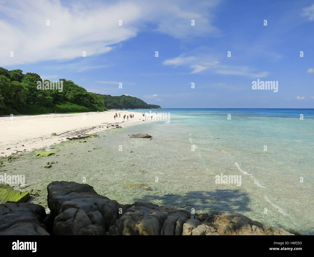 Beautiful tropical sea view in Andaman ocean Thailand,Koh Tachai island Stock Photo