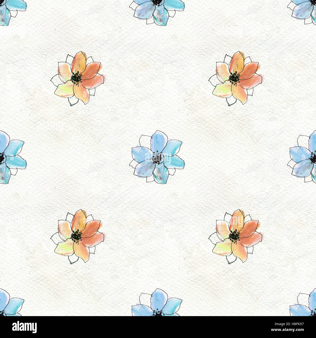 Seamless pattern with colorful flowers Stock Photo - Alamy