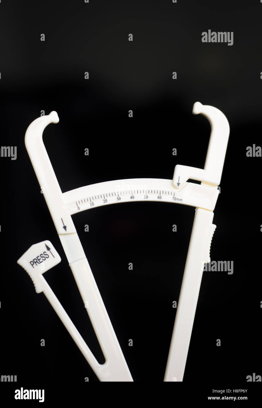 Bodyfat fat calipers used to measure percentage fat in different zones
