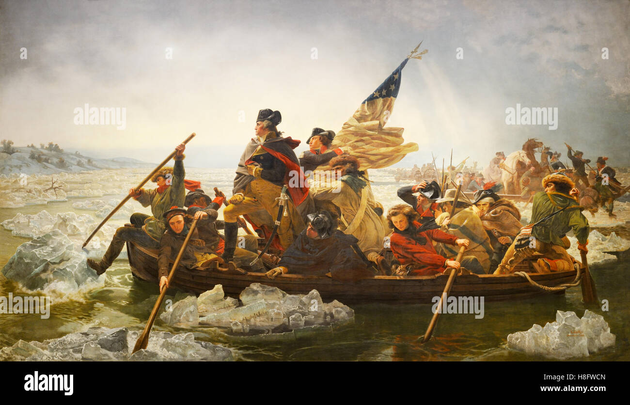 George Washington crossing the Delaware, by Emanuel Leutze, 1851 Stock Photo